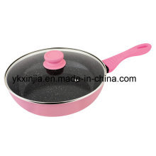 Utensílios de cozinha 28cm de alumínio de revestimento de mármore wok, panelas forjadas